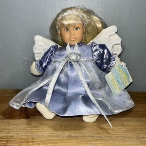 Be'An Angel/ BeAn Angel Collectible "Peace" Wings Bean Bag Doll USA Bluish Dress